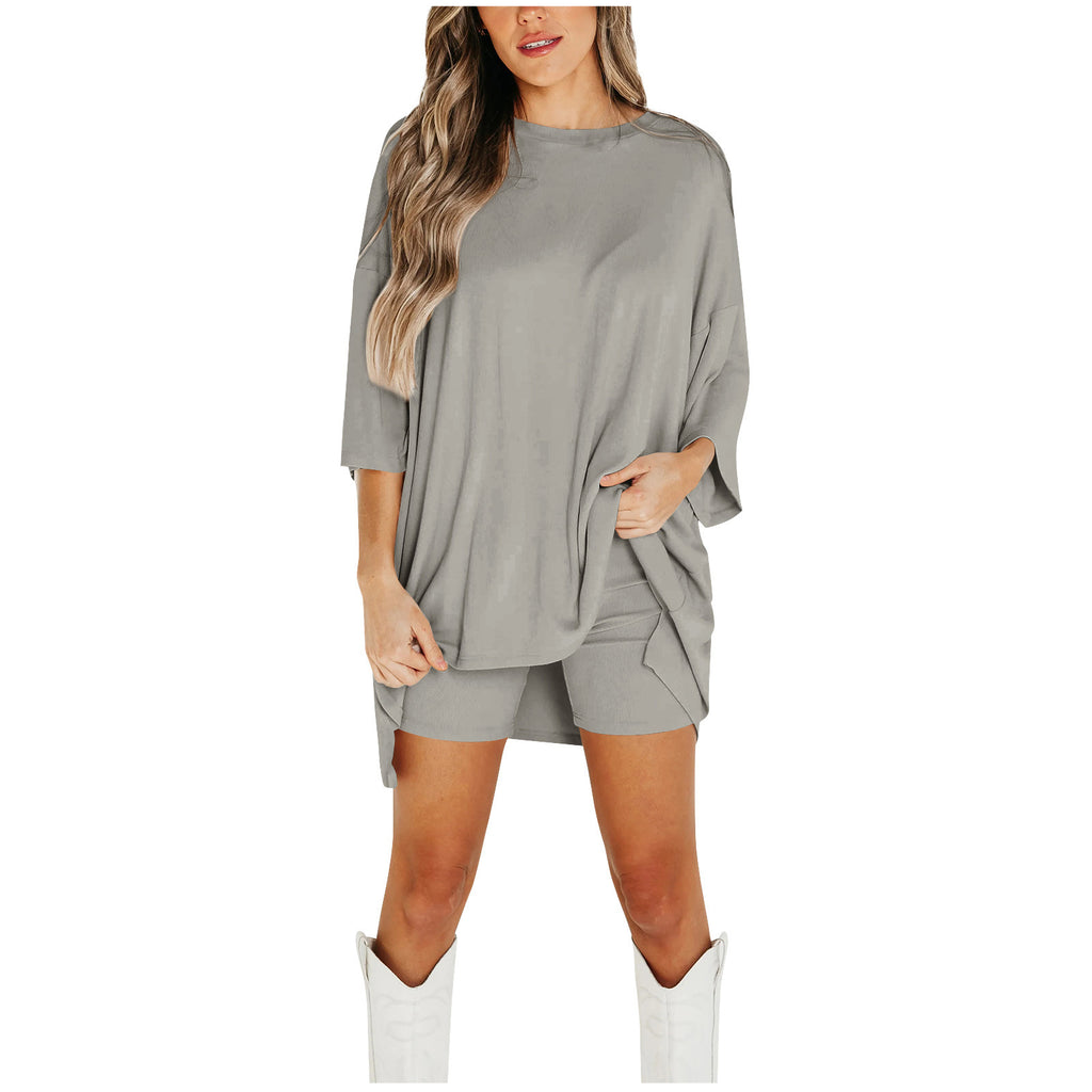 Summer Shorts Suit Fashion Loose Short-sleeved T-shirt And Slim Pants