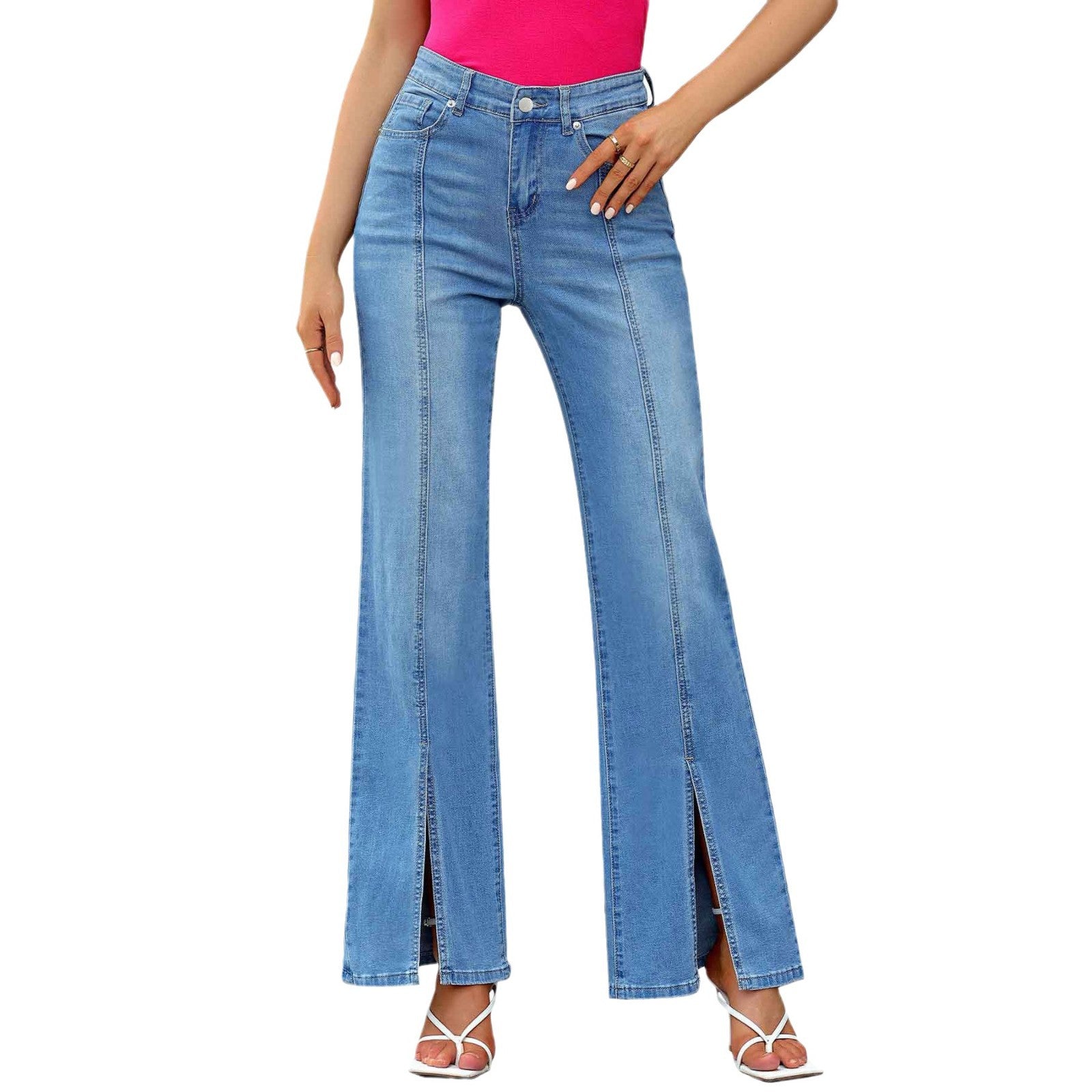 Womens Stylish Slim-fit Blue Jeans