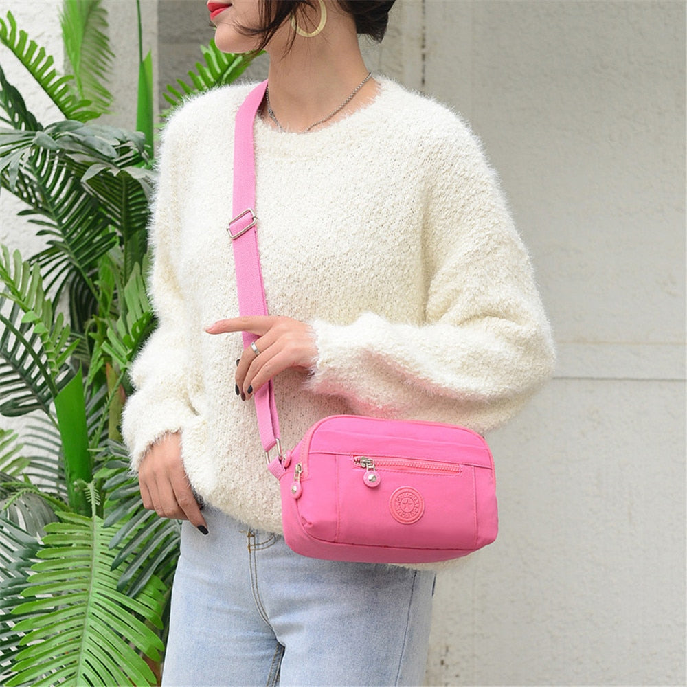Fashion Solid Color Designer Women's Shoulder Bag Simple Ladies Bag High Quality Nylon Women Messenger Bags Bolsos De Mujer