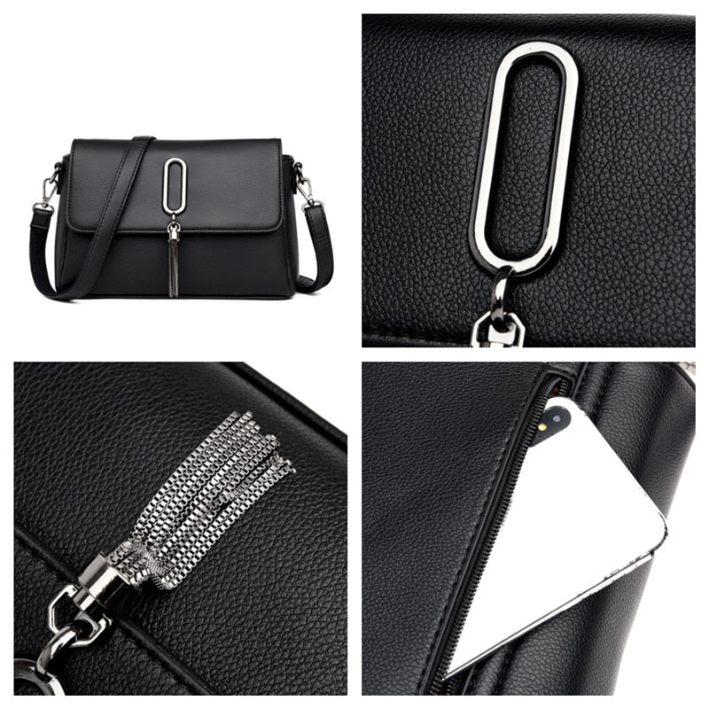 Luxury Women Messenger Bag Leather Shoulder Bags Shopper Casual Top-handle Ladies Handbag Travel Tote Crossbody Bag