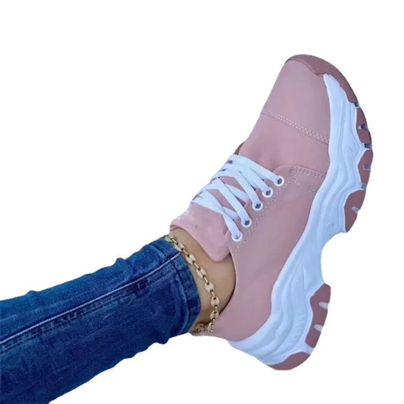 Women Sneakers Fashion Platform Lace Up Casual Sports Shoes Comfortable Running Ladies Vulcanized Shoes Female Footwear
