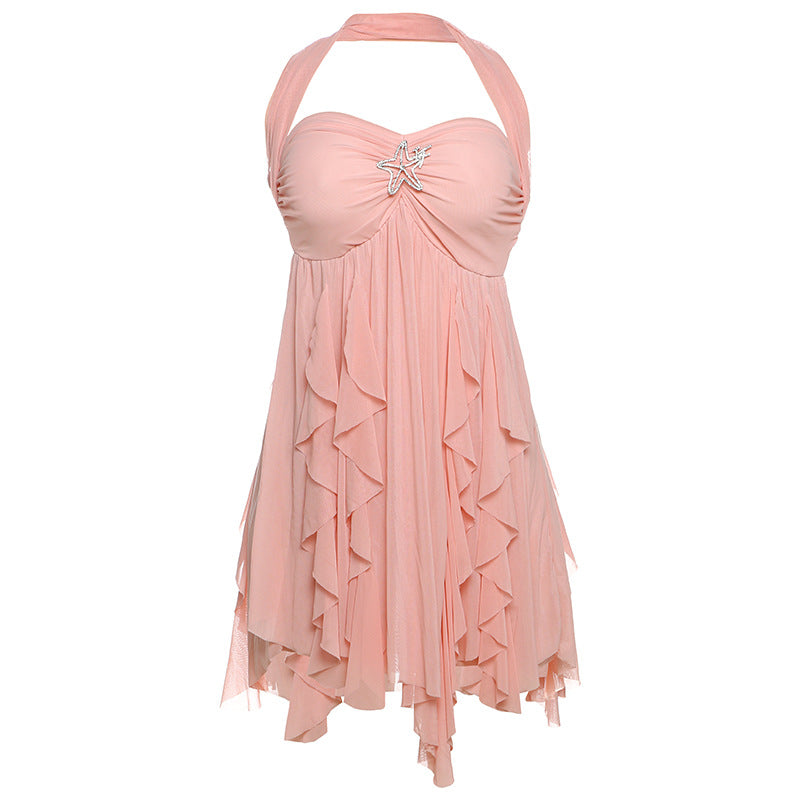 Ins Halter Neck Backless Dress Summer