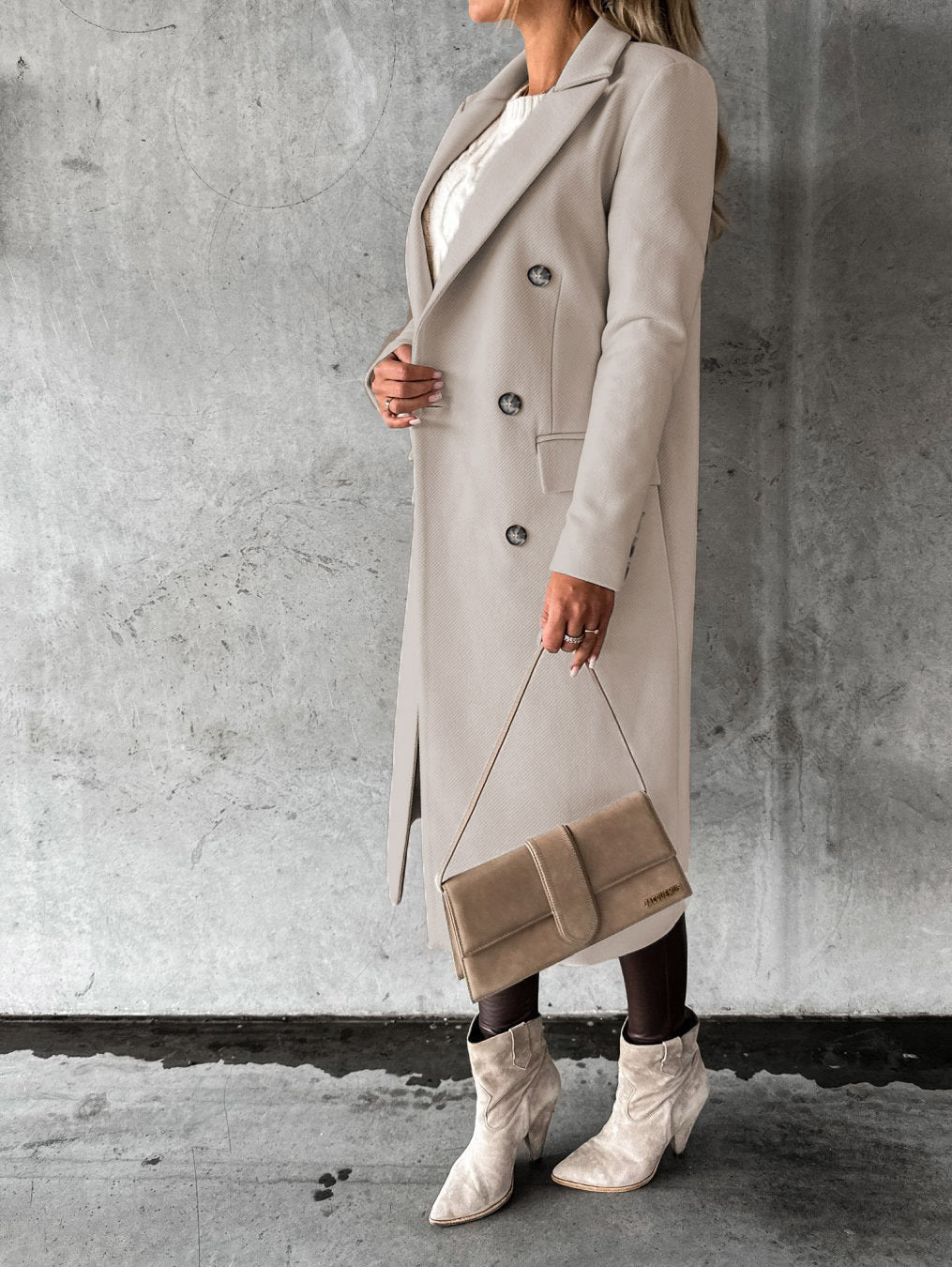 Double Breasted Lapel Coat