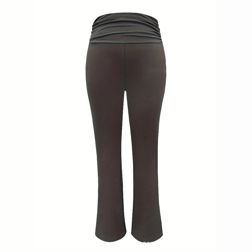 Personalized Knit Leggings With A Ruched Fold-over Waistband