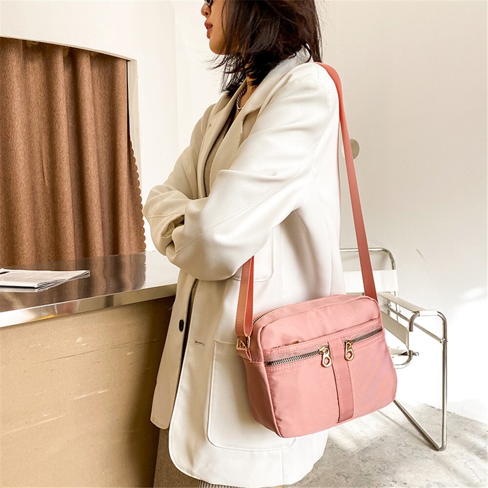 Fashion Multi-pocket Design Ladies Shoulder Bag High Quality Nylon Women Messenger Bags Solid Color Designer Women's Travel Bag