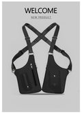 Men's Retro Underarm Backpack Belt Bag - Adjustable Crossbody Shoulder Bag for Travel Storage Multi Functional