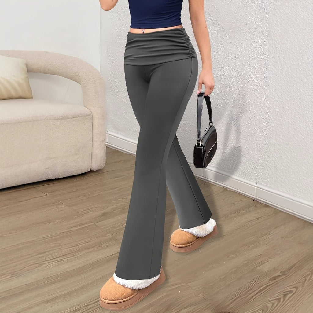 Personalized Knit Leggings With A Ruched Fold-over Waistband