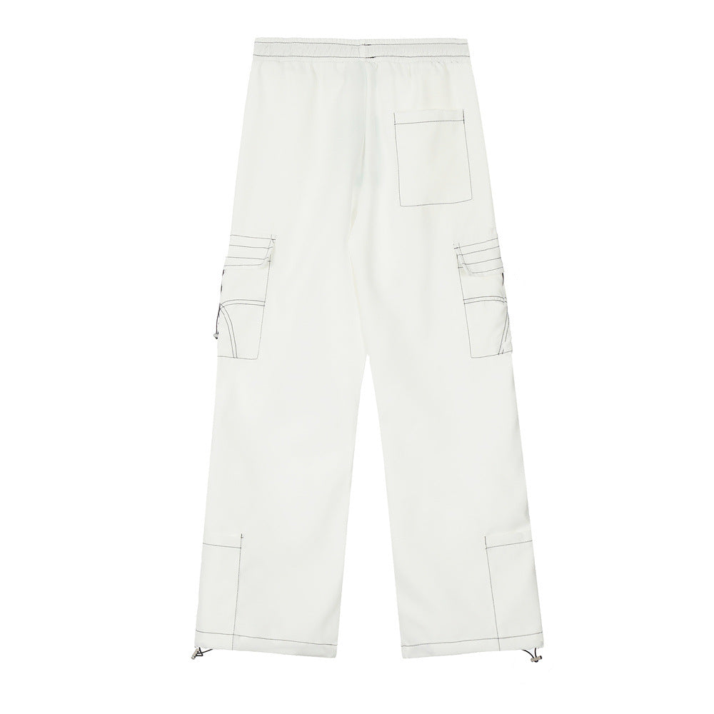 Fashion Personality Topstitching Overalls Men