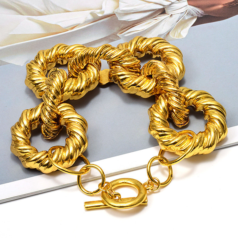 Fashion Gold Bracelet Twist Metal Women's Accessories