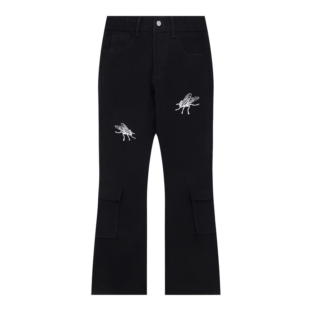 Men's Multi-pocket Denim Bell-bottom Pants