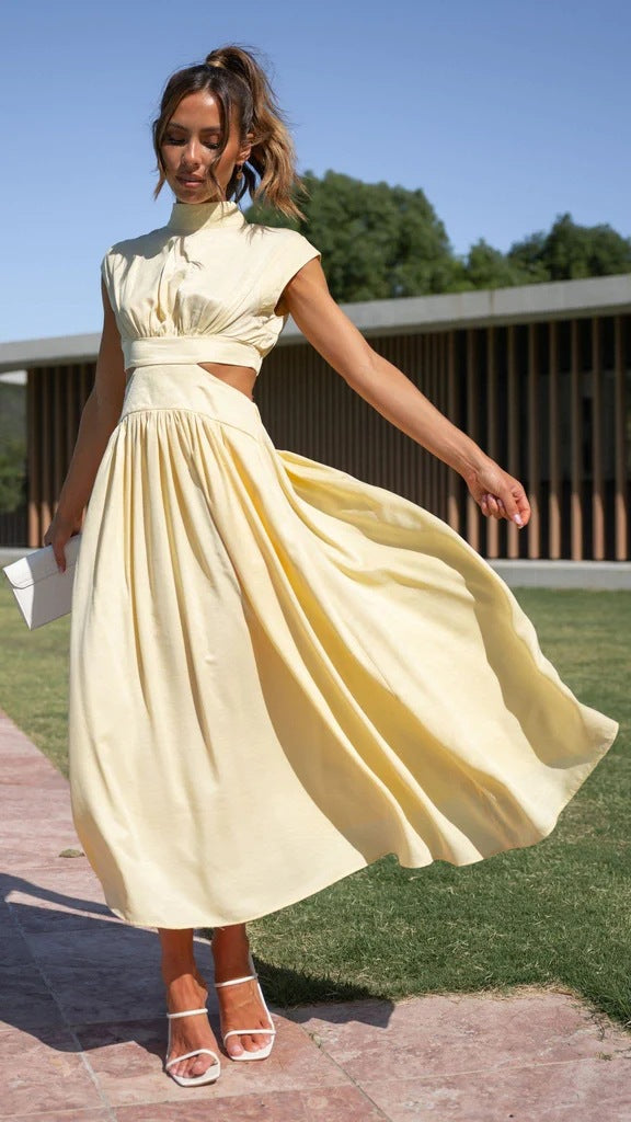 Solid Color Sleeveless Dress