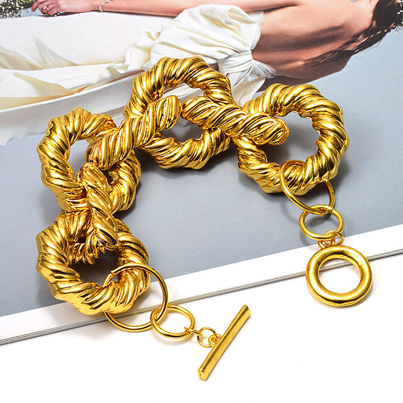 Fashion Gold Bracelet Twist Metal Women's Accessories