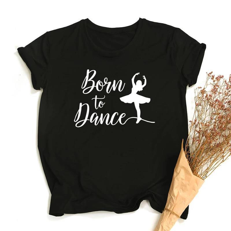 Womens Ballet Kid Crew Neck Plus-Size Short-Sleeve T-Shirt For Women