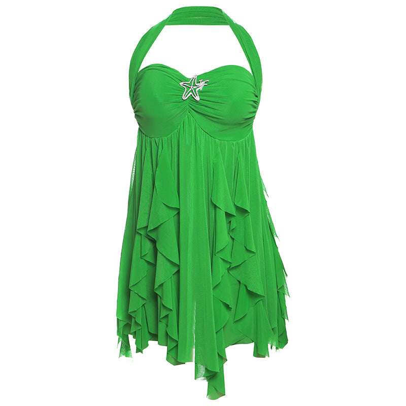 Ins Halter Neck Backless Dress Summer