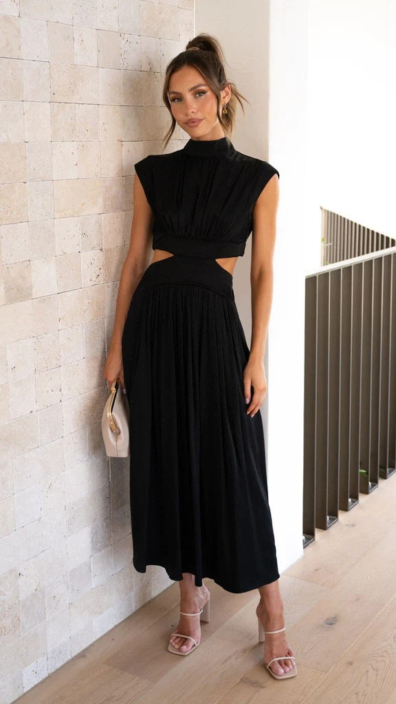 Solid Color Sleeveless Dress