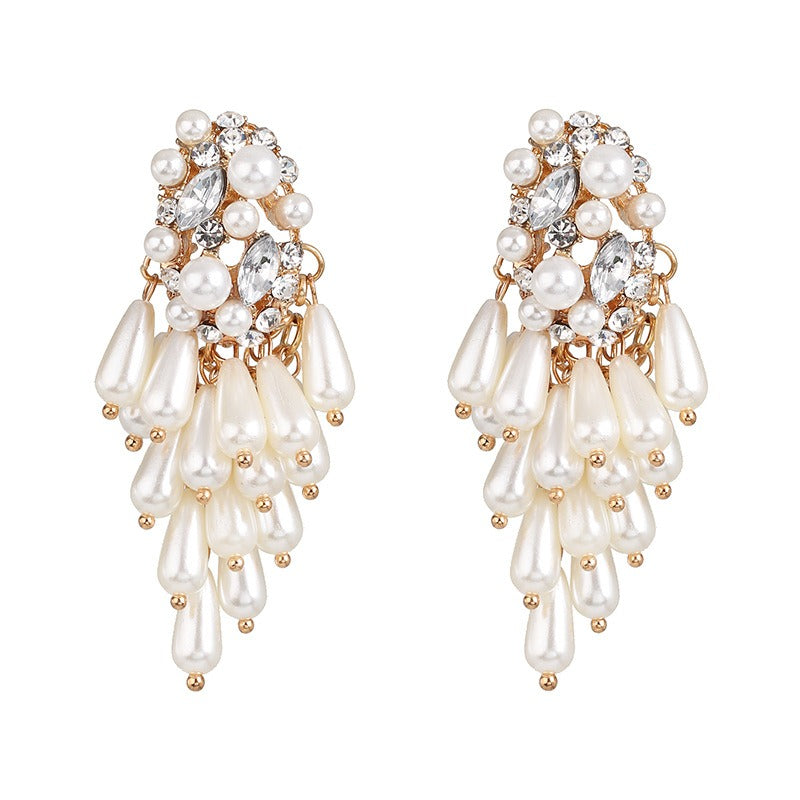 Earnail accessories female pearl water drop earrings versatile ear accessories