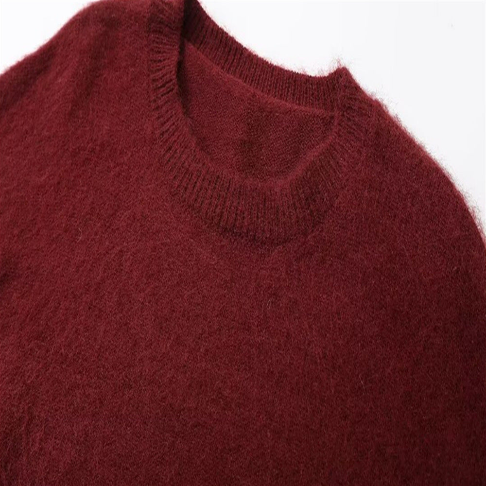 Loose-fitting Solid-color Casual Warm Sweater