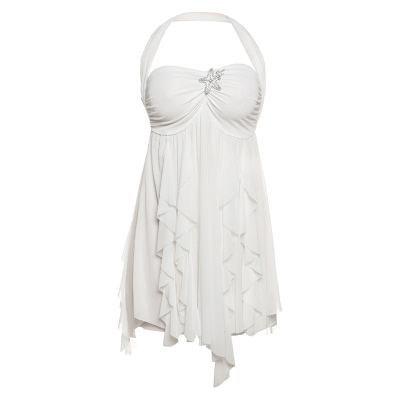 Ins Halter Neck Backless Dress Summer