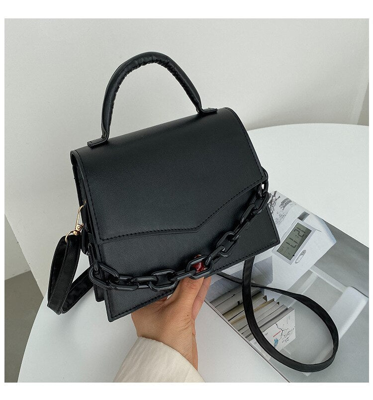 New Chain Shoulder Bag Designer Handbags For Ladies Solid Color Crossbody Bags For Women Fashion Female Small Flap Handle Bag