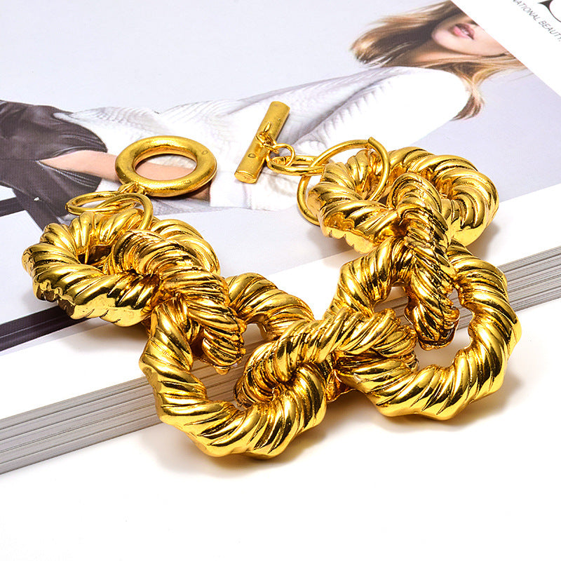 Fashion Gold Bracelet Twist Metal Women's Accessories