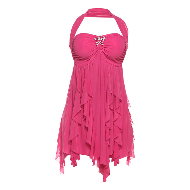 Ins Halter Neck Backless Dress Summer