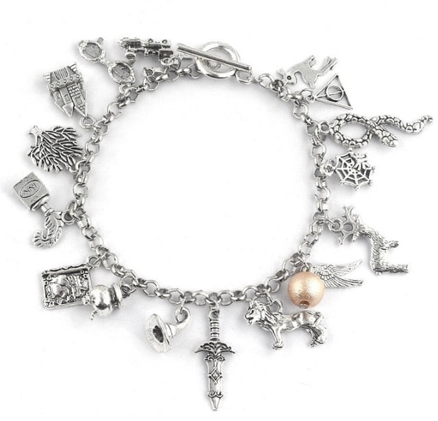 Harri Potter Combination Jewellery Silver Plated Charm Bead Bracelet