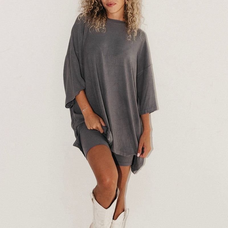 Summer Shorts Suit Fashion Loose Short-sleeved T-shirt And Slim Pants