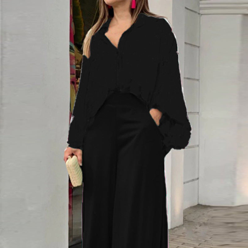 Fashionable Printed Wide-leg Pants