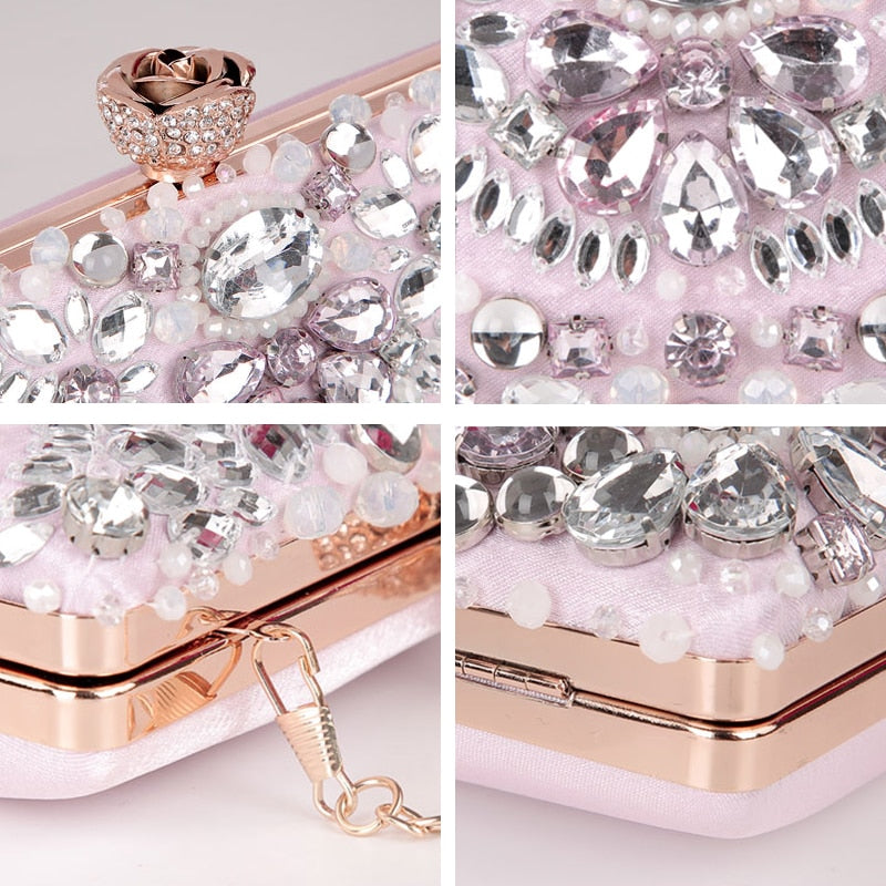 Luxy Moon Women's Evening Clutch Bag Rhinestone Clutch Purse Ladies Hand Bags Wedding Handbags Wallet Party Bag ZD848