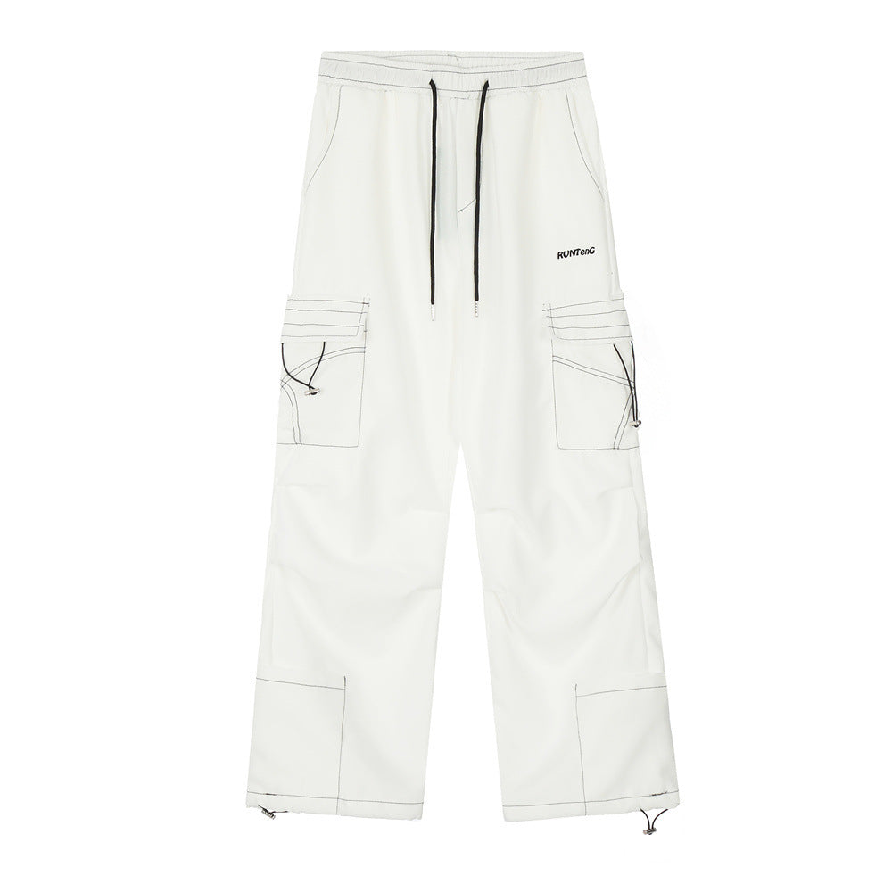 Fashion Personality Topstitching Overalls Men