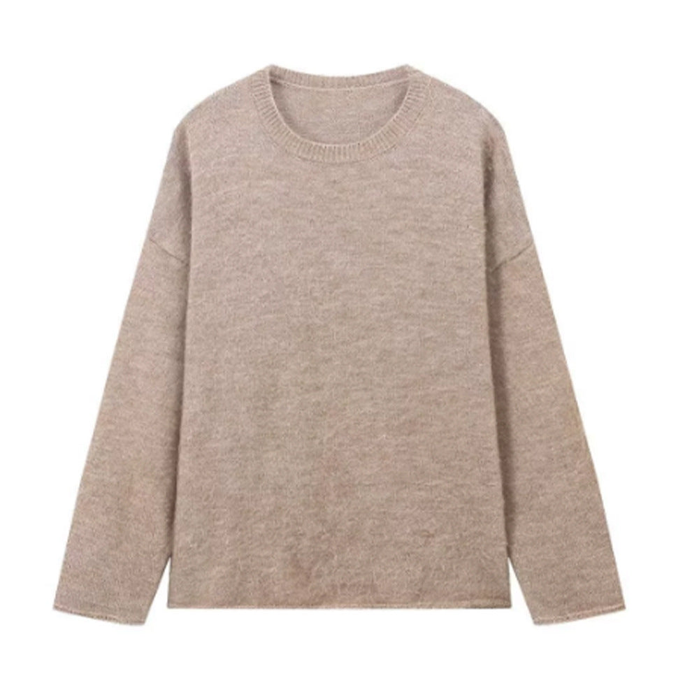 Loose-fitting Solid-color Casual Warm Sweater
