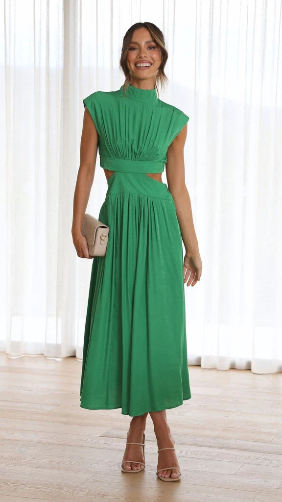 Solid Color Sleeveless Dress