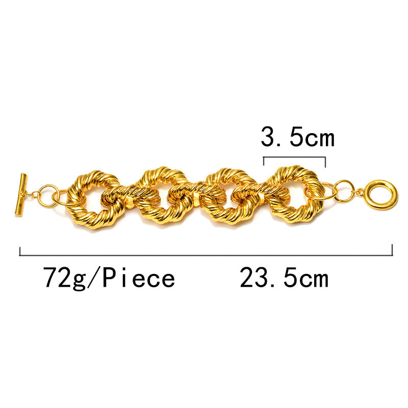 Fashion Gold Bracelet Twist Metal Women's Accessories