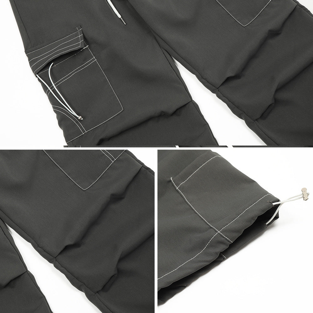 Fashion Personality Topstitching Overalls Men