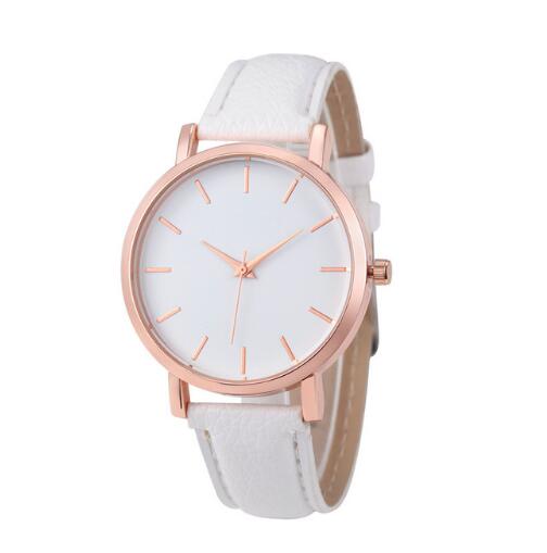 Men Leather Stainless Quartz Wrist Watches Women