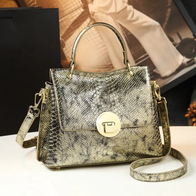 Luxury Fashion Women's Bag Niche Ladies Small Handbag Shoulder Crossbody Bag Laser Craft Genuine Leather Commute Mom Bags Tide