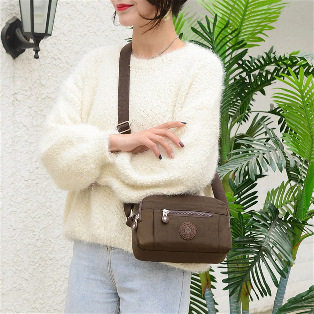 Fashion Solid Color Designer Women's Shoulder Bag Simple Ladies Bag High Quality Nylon Women Messenger Bags Bolsos De Mujer