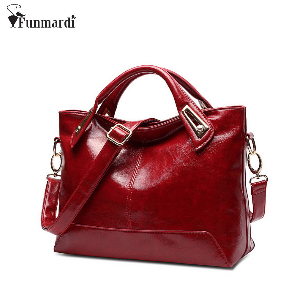 Women Oil Wax Leather Designer Handbags High Quality Shoulder Bags Ladies Handbags Fashion brand PU leather women bags