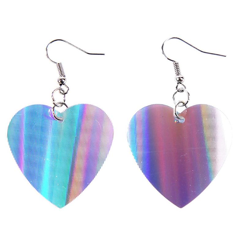 Trendy Sequin Big Heart Dangle Earrings for Women Love Jewelry Chic Silver Color Earing Long Love Jewellery