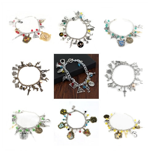 Harri Potter Combination Jewellery Silver Plated Charm Bead Bracelet