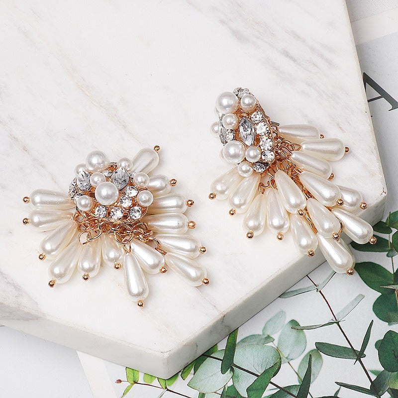 Earnail accessories female pearl water drop earrings versatile ear accessories