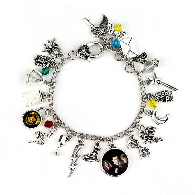 Harri Potter Combination Jewellery Silver Plated Charm Bead Bracelet