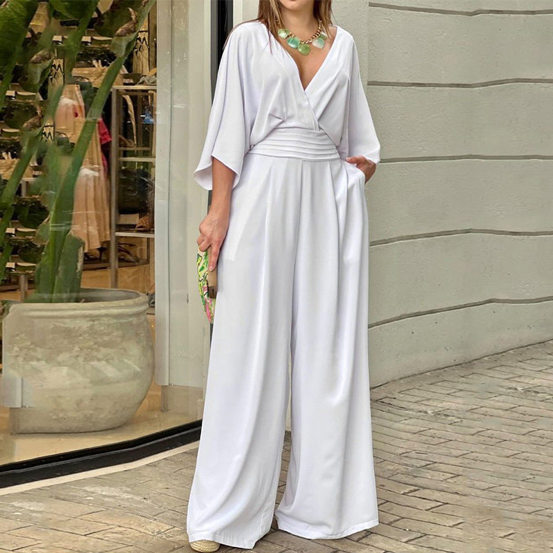 Women's Jumpsuit  Solid Color Summer