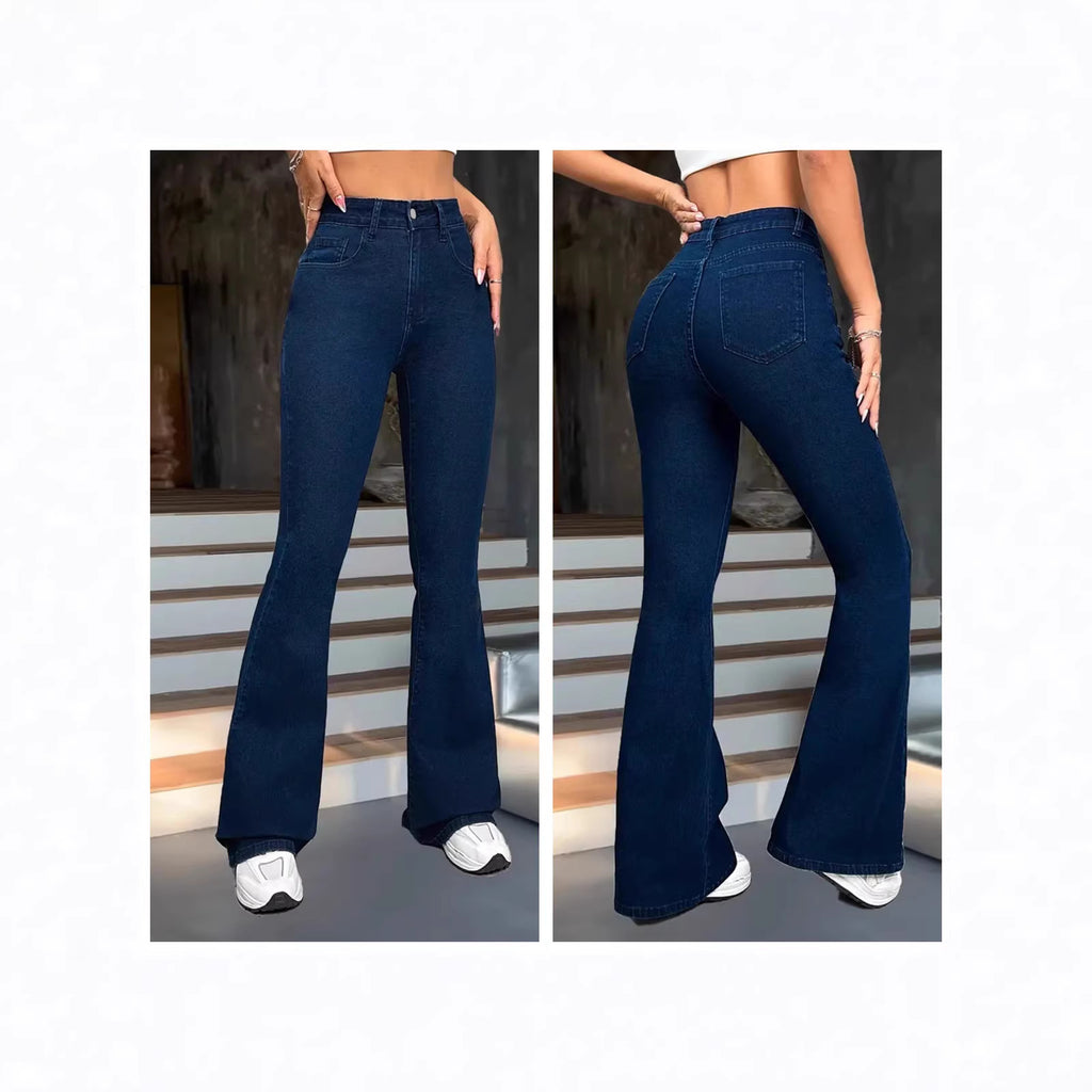 Minimalist Dark Blue Pants With Multiple Design Details