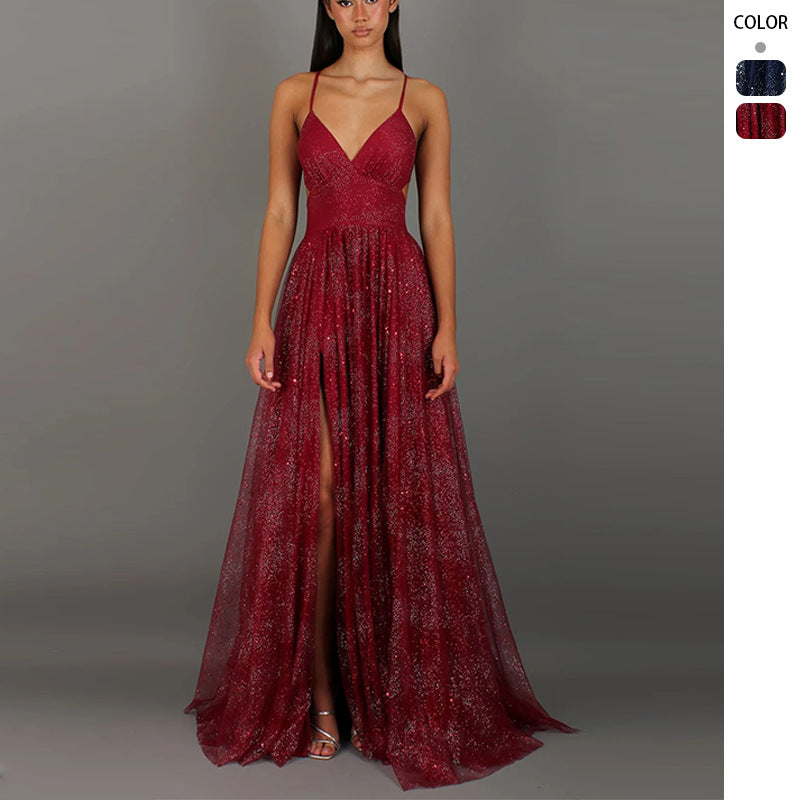 Elegant Womens V-neck Sleeveless Strapless Dress