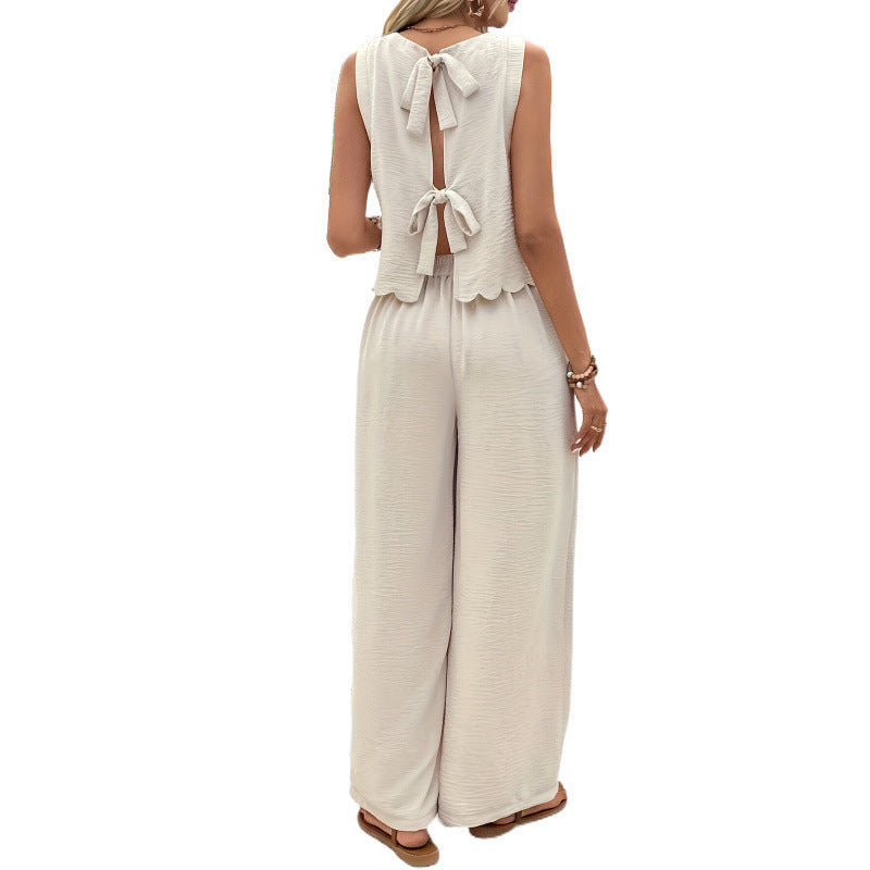 Casual Sleeveless Vest Casual Trousers Suit