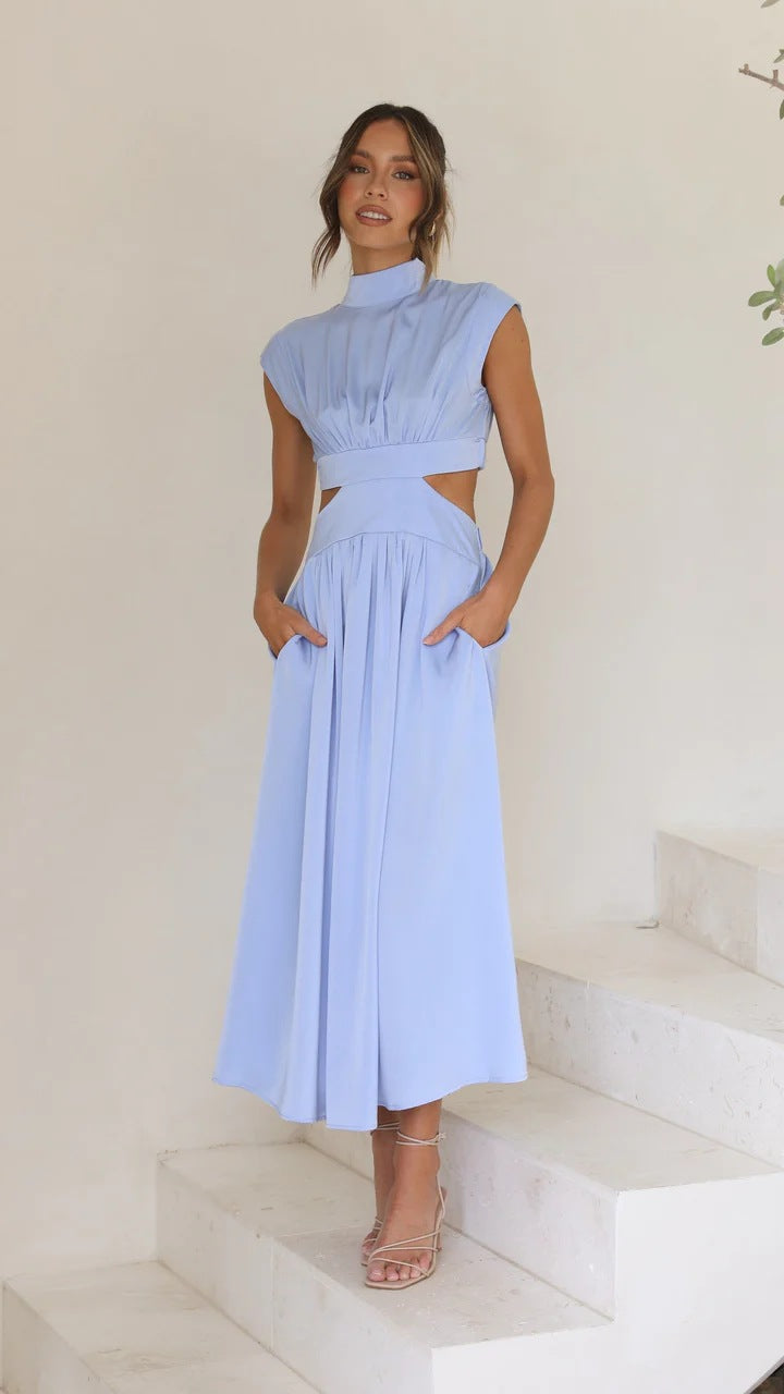 Solid Color Sleeveless Dress