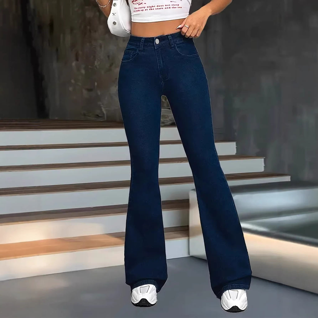 Minimalist Dark Blue Pants With Multiple Design Details