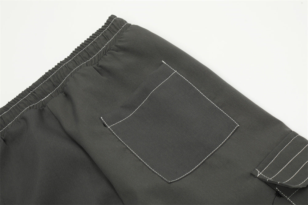 Fashion Personality Topstitching Overalls Men
