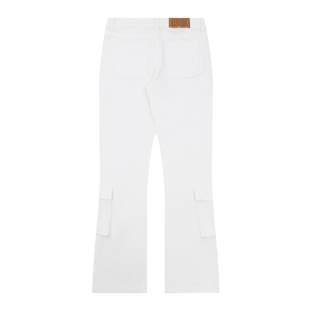 Men's Multi-pocket Denim Bell-bottom Pants